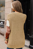 Khaki Color Block Long Sleeve Open Front Cardigan Sweater