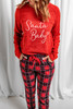 Red Santa Baby Plaid Print Two Piece Pajama Set