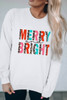 White MERRY and BRIGHT Leopard Print Pullover Sweatshirt