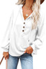 White Buttoned High and Low Hem Hoodie