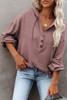 Buttoned High and Low Hem Hoodie