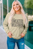 Khaki SWEATER WEATHER Leopard Print Pullover Sweatshirt