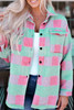 Pink Plaid Pattern Oversized Shacket