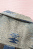Blue Distressed Aztec Print Lapel Long Sleeve Button Shirt Jacket