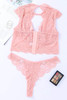 Pink 2pcs Cutout Lace Bustier Lingerie Set Pink 2pcs Cutout Lace Bustier Lingerie Set