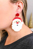 Red Christmas Santa Claus Drop Earrings