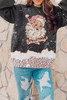 Black Christmas Santa Clause Leopard Print Graphic Sweatshirt Black Christmas Santa Clause Leopard Print Graphic Sweatshirt