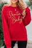 Red Santa Baby Letter Glitter Print Pullover Sweatshirt Red Santa Baby Letter Glitter Print Pullover Sweatshirt