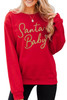 Red Santa Baby Letter Glitter Print Pullover Sweatshirt Red Santa Baby Letter Glitter Print Pullover Sweatshirt