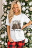 White Leopard Christmas Tree Graphic Print Crew Neck T Shirt