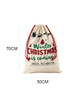 Multicolor Christmas Graphic Print Canvas Double Drawstring Gift Bag