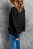 Black  Merry & Bright Letter Print Pullover Sweatshirt