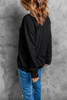Black Merry & Bright Letter Print Pullover Sweatshirt