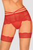 Red Lace Strappy Garter Belt with Thong