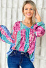 Multicolor Floral Leopard Mix Patchwork Loose Pullover