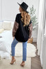 Black Contrast Leopard Denim Jacket Black Contrast Leopard Denim Jacket