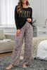 MERRY Leopard Print Long Sleeve High Waist Lounge Set