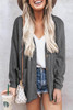 Gray Heather Knit Pocketed Button Front Cardigan