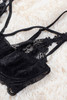 Black Tie Side Hollow-out Lace Lingerie Set