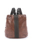 Brown Multifunctional Retro Faux Leather Backpack Brown Multifunctional Retro Faux Leather Backpack