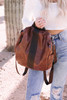 Brown Multifunctional Retro Faux Leather Backpack Brown Multifunctional Retro Faux Leather Backpack