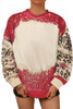 Red Tie Dye Leopard Drop Shoulder Sweatshirt