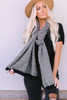 Black Herringbone Knitted Cotton Blend Scarves