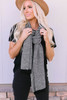 Black Herringbone Knitted Cotton Blend Scarves