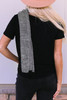 Black Herringbone Knitted Cotton Blend Scarves