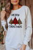 Gray Merry Christmas Trees Print Two Piece Loungewear