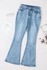 Vintage Washed Flare Jeans with Pockets