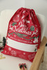 Red Merry Christmas Drawstring Gift Bag