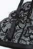 Black Hollow-out Lace Bralette Set with Garter Belt