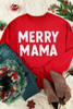 Red MERRY MAMA Long Sleeve Pullover Sweatshirt