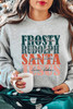 Gray Frosty Rudolph Santa Jesus Long Sleeve Sweatshirt