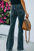 Black Acid Wash High Waist Flare Jeans