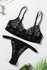 Black Romantic Night Lace Bralette Lingerie Set