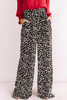 Black Polka Dot Drawstring High Waist Wide Leg Pants