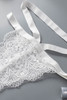 White Suspender Attached Lace Bralette Set