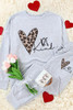 Gray BE Kind Leopard Heart Graphic Pullover and Joggers Lounge Set