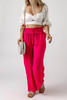 Rose Smocked Elastic Waist Wide Leg Pants