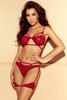 Red Strappy Lace Lingerie Set