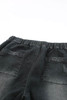 Black Pocketed Distressed Denim Jean