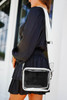 White Clear PVC Leather Strap Crossbody Bag