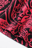 Red Floral Printed Blouson Tankini Top