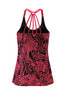 Red Floral Printed Blouson Tankini Top