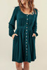 Button Up High Waist Long Sleeve Dress