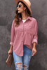 Pink Corduroy Button Pocket Shirt