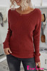 Red Cross Back Hollow-out Sweater