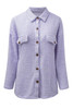 Purple Plush Button Down Pocketed Shirt Jacket
